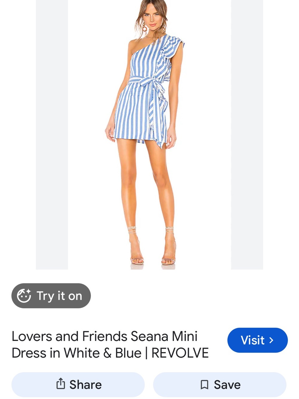 Lovers + Friends Seana Mini dress in white & blue